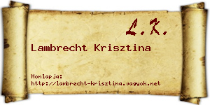 Lambrecht Krisztina névjegykártya