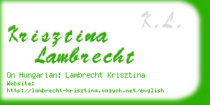 krisztina lambrecht business card